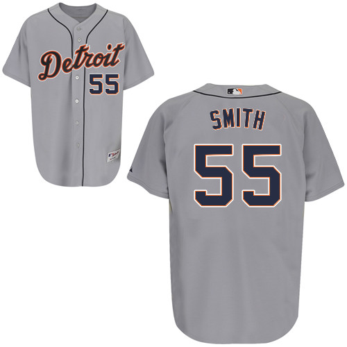 Chad Smith #55 mlb Jersey-Detroit Tigers Women's Authentic Road Gray Cool Base Baseball Jersey